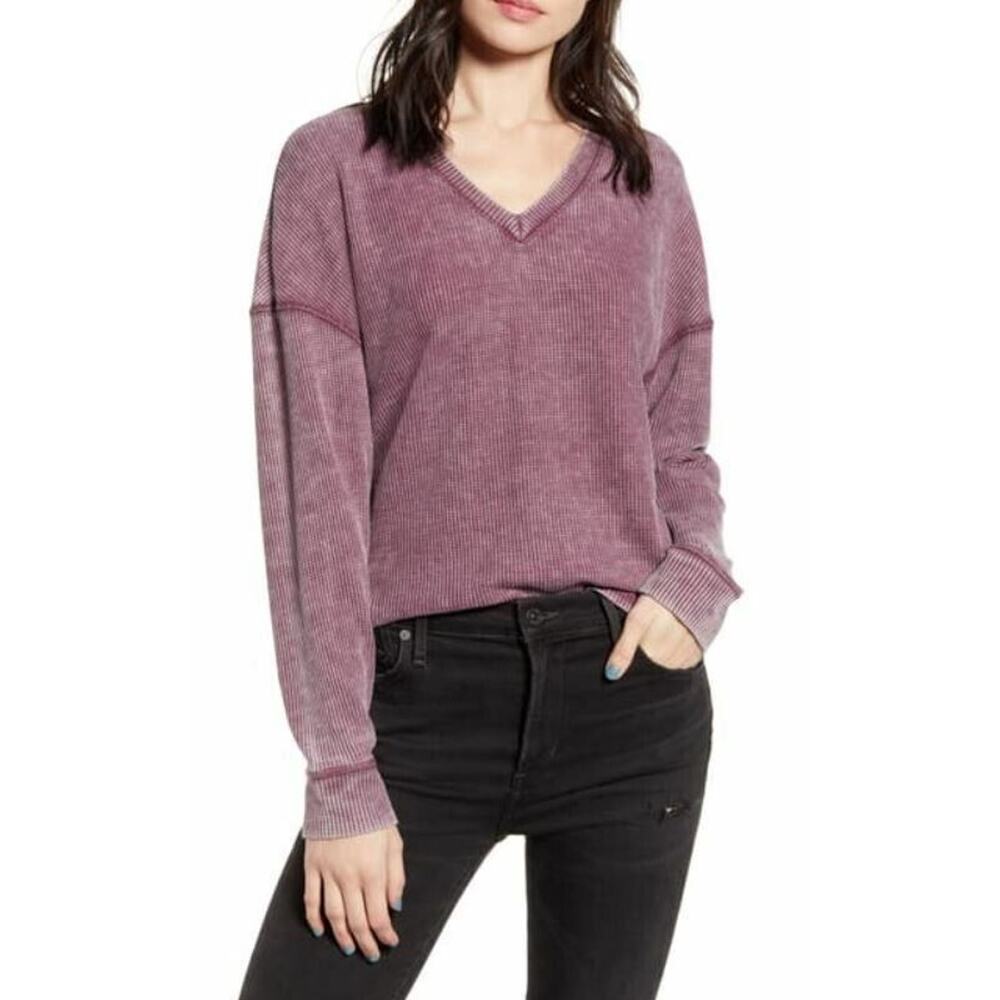 BP Women's V-Neck Burgundy Stem Thermal Tee XX-Small MSRP‎ $49
